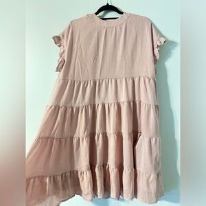 Blush colored dress with ruffles. Size XL